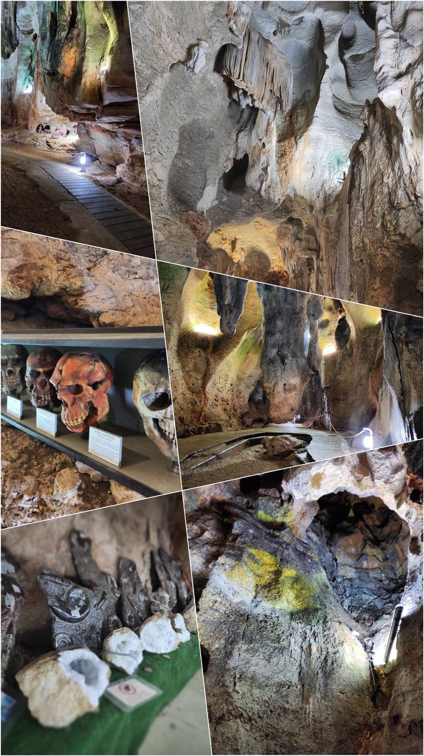 Museo de cráneos prehistóricos y formaciones rocosas de la Cueva de las Calaveras en Benidoleig