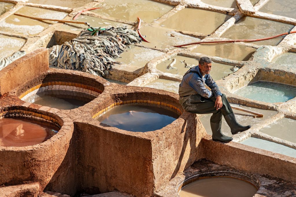 Curtidurías Chouara en la medina de Fez, Marruecos