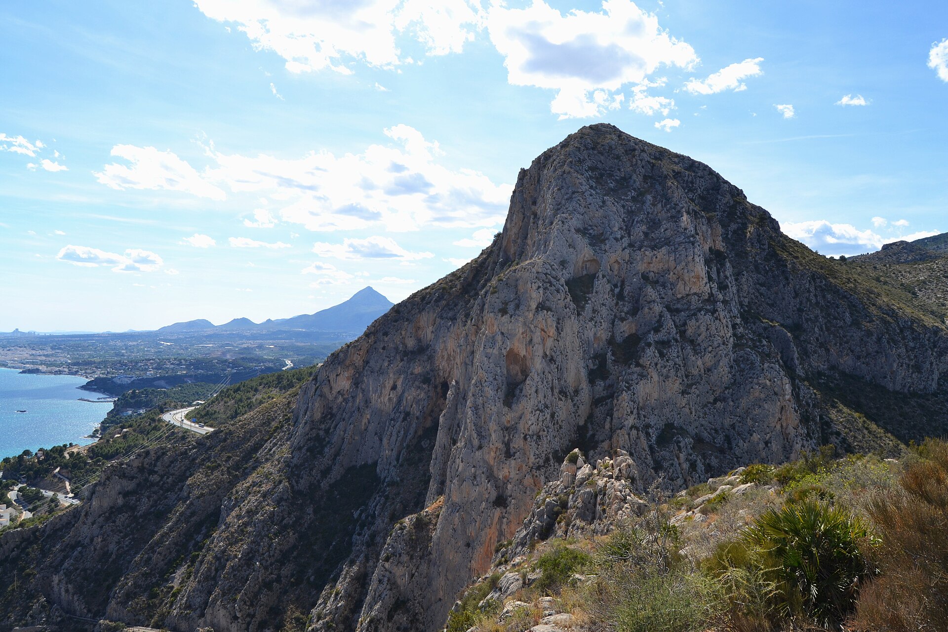 View of the Mascarat and the Altea coastline from Castellet de Calp