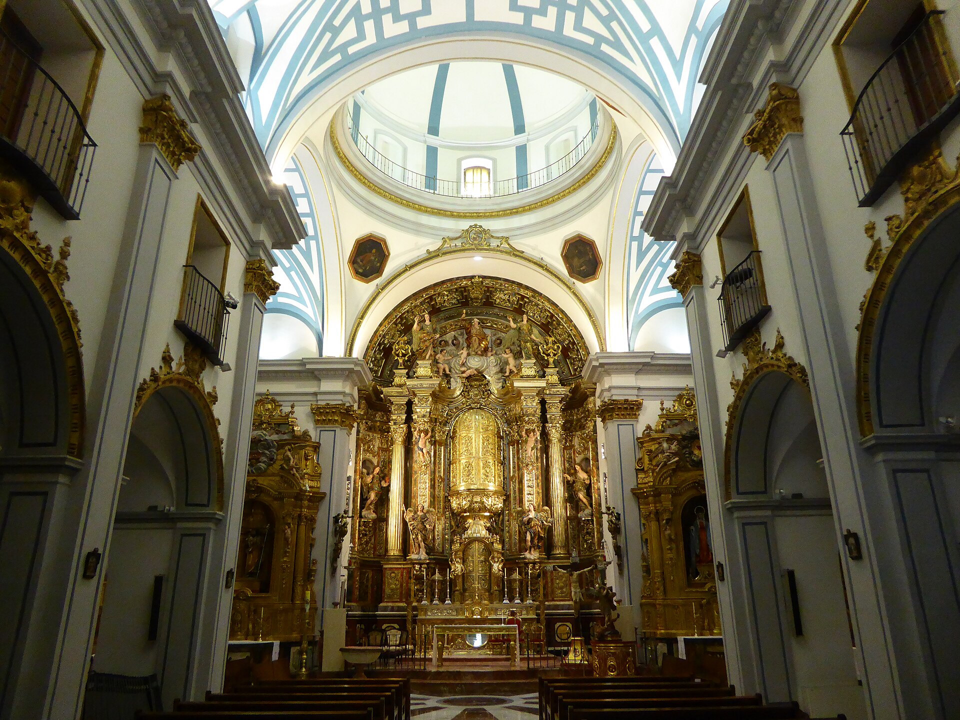 Baroque interior of Santa María Cathedral in Murcia