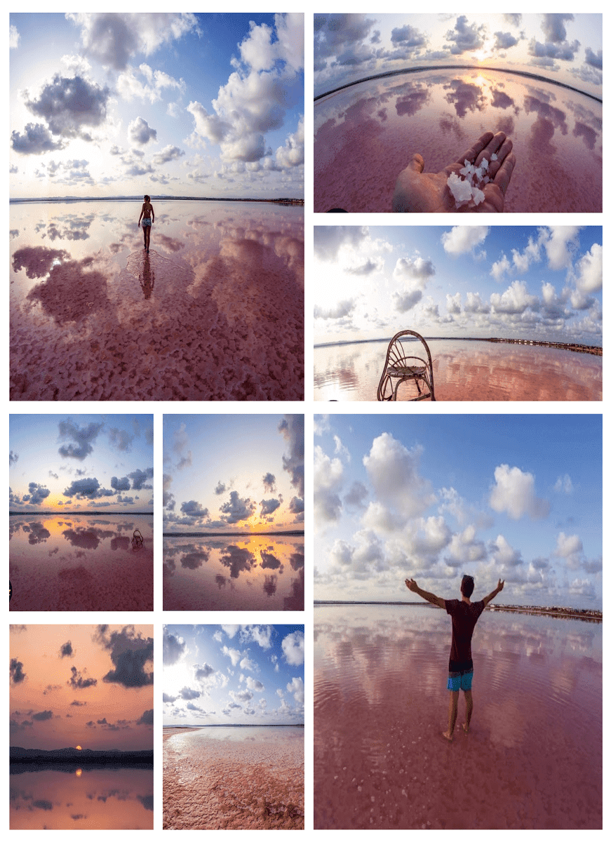 Pink water of the Torrevieja salt lake