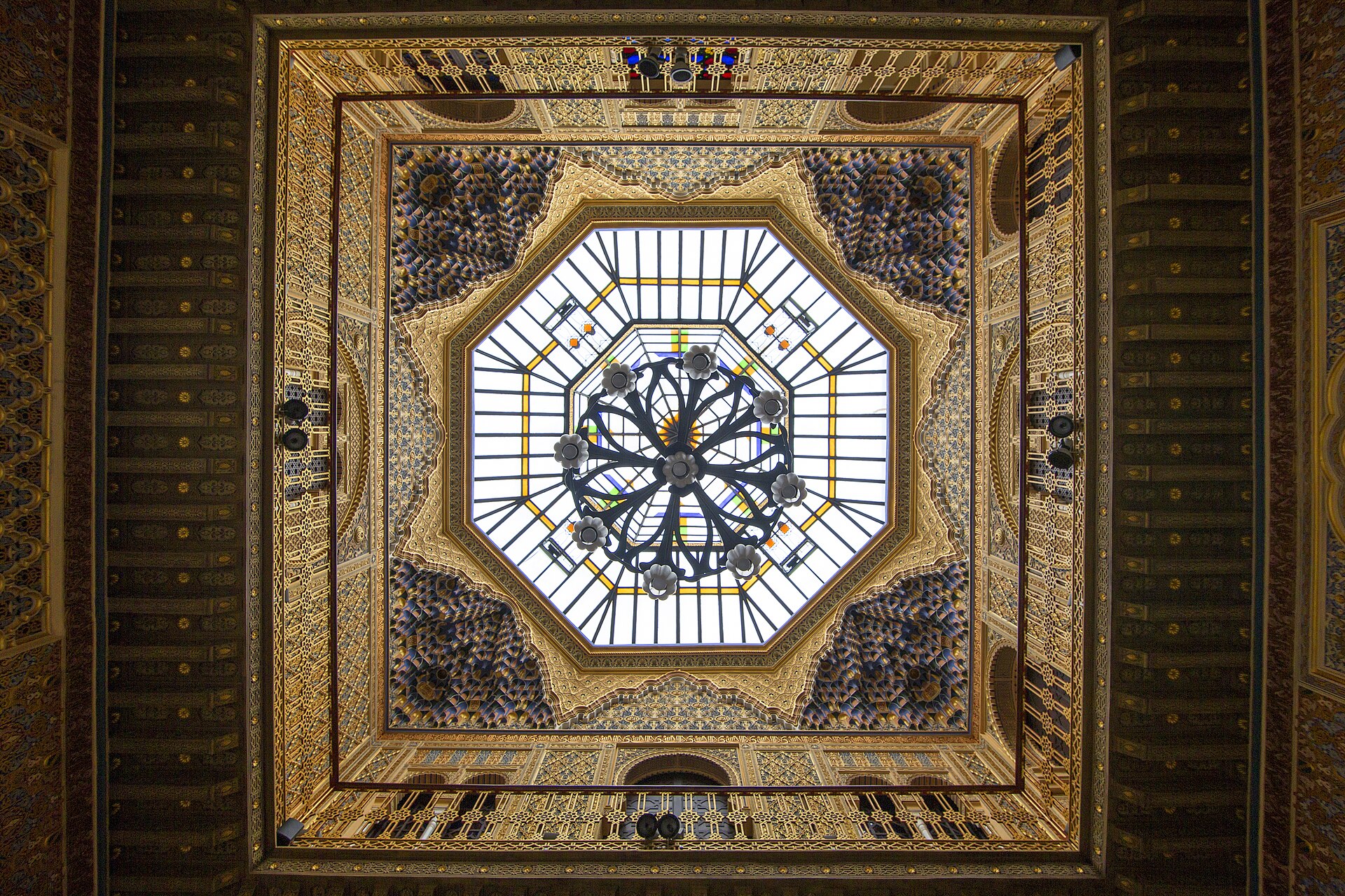 Dome of the Arab courtyard at the Real Casino de Murcia